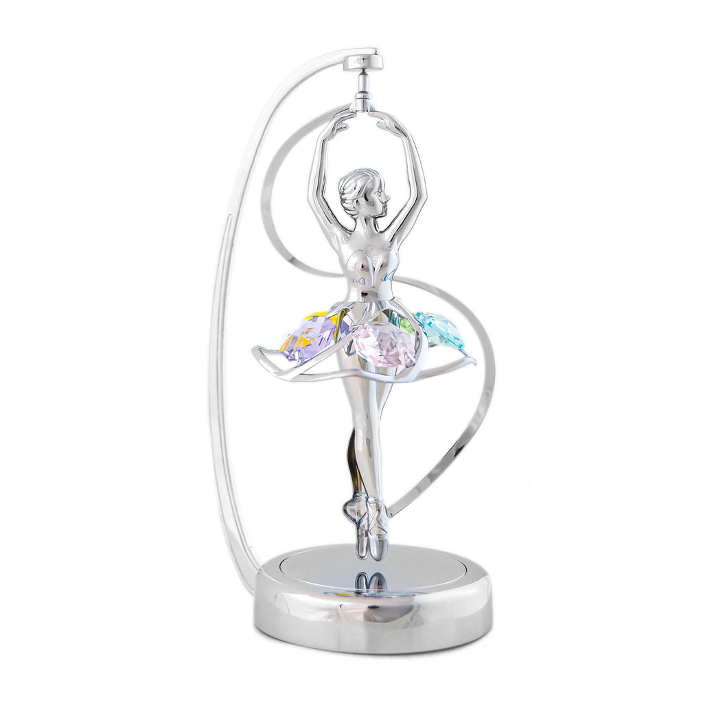Chrome Revolving Ballerina Figurine