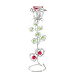 Large Chrome Rose with Double Heart Magnet (Red)