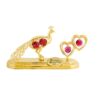 Small Peacock and Double Hearts - Custom Occasions Figurine