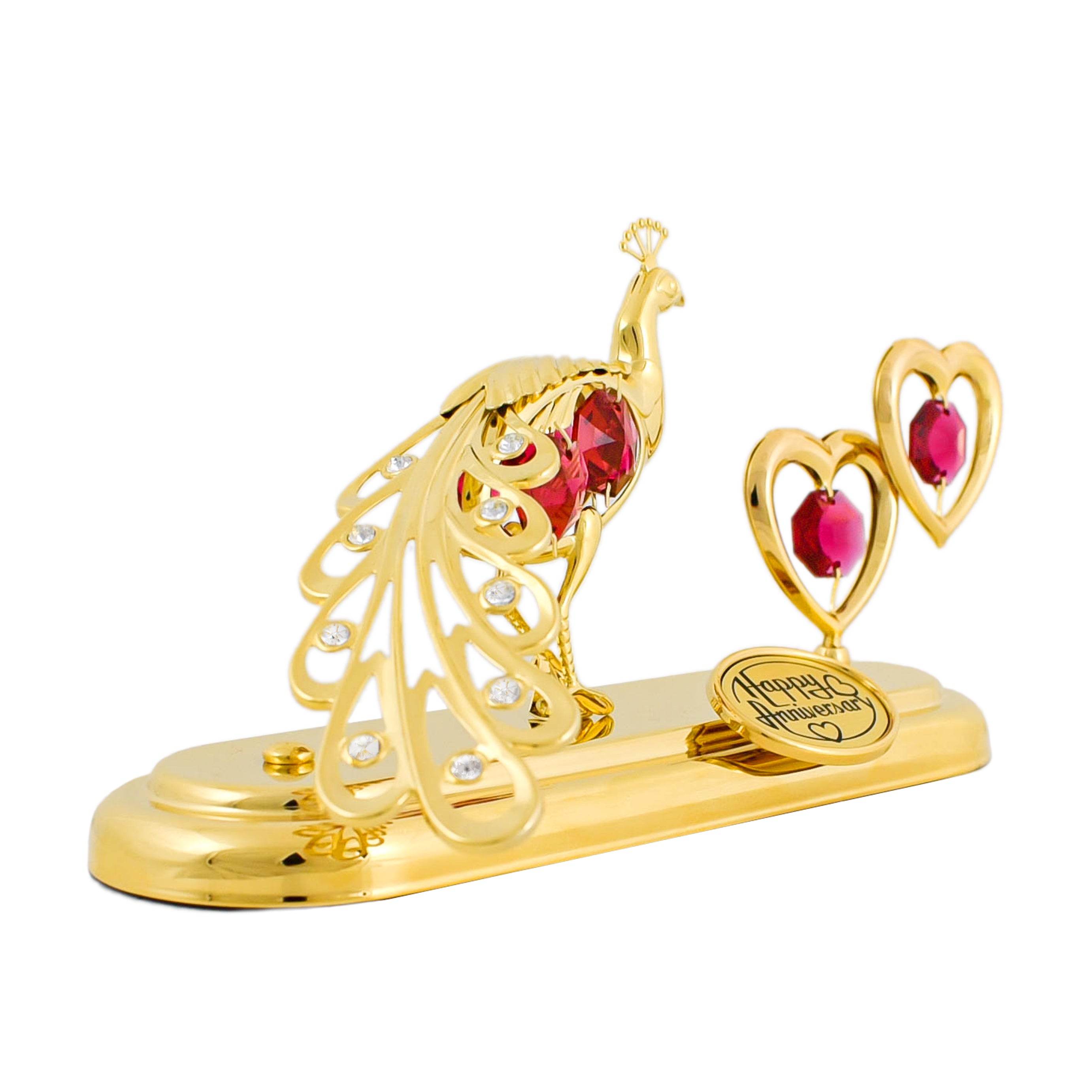 Small Peacock and Double Hearts - Custom Occasions Figurine