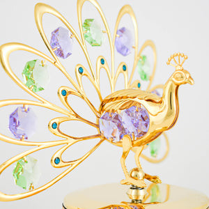 Gold Peacock Mirror Music Box