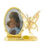 24K GOLD PLATED FAIRY W/RIBBON OVAL PICTURE FRAME W/CLEAR SWAROVSKI ELEMENT