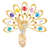 24K GOLD PLATED DELUXE PEACOCK NIGHT LIGHT W/MIXED SWAROVSKI ELEMENT CRYSTAL
